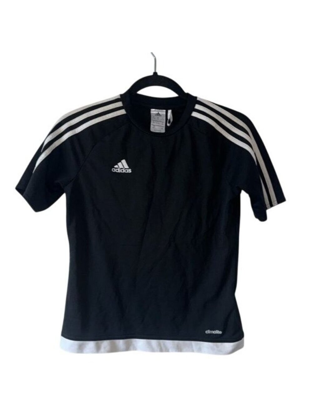 Adidas Sport Crop Short Sleeve Shirt Black Size 11/12Y - Picture 1 of 6